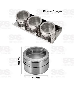Conjunto Porta Temperos 3 Peças CRS-1016