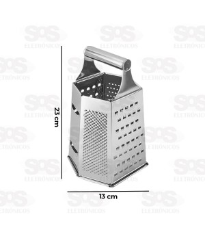 Ralador 6 faces 9 Polegadas Inox Caerus CRS-9084