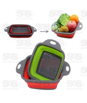 Escorredor Retrátil Silicone Quadrado Médio 21,5X9Cm Caerus 2854/1169