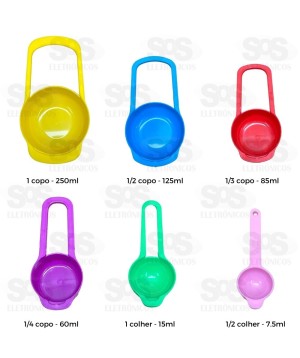 Kit 6 Colheres Medidoras Caerus CRS-9090