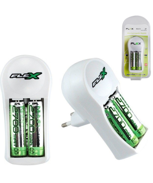 Carregadores de Pilhas AA AAA 9V Com 2 Pilhas AA 2700 MAH FX-C11 2P