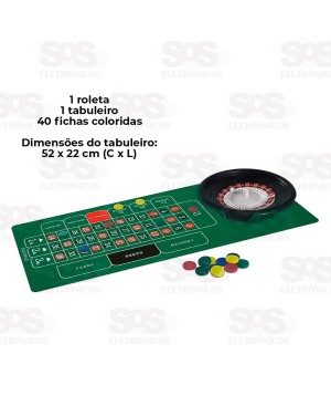 Roleta Cassino 40 Fichas Nig Brinquedos 0201