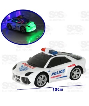 Carro De Policia Som e Led Bate e Volta Toy King 1605