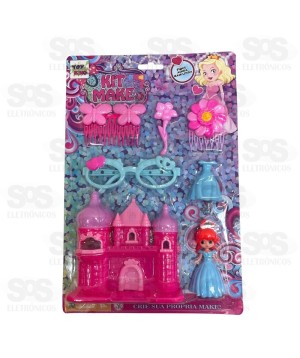 Kit Princesa Estilosa Com Castelo 8 Peças Toy King TK-AB2991