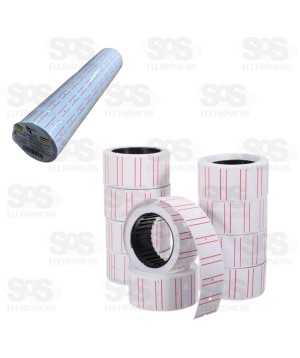 Etiqueta de Preço Branca 10 Rolos Com 300 Adesivos CRS-3150
