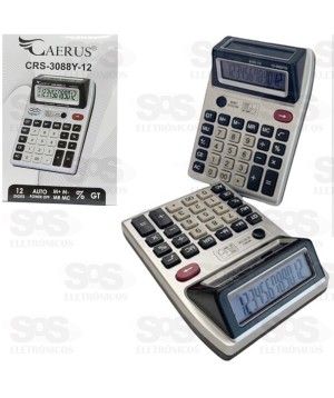 Calculadora 12 Dígitos Com Visor Duplo e Detector De Nota Falsa Caerus crs-3088-12