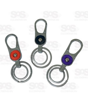 Chaveiro Metálico Com Argola Dupla 12 Unidades Caerus CRS-1391