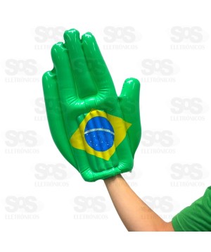 Mão Inflável Torcida Bandeira do Brasil
