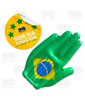 Mão Inflável Torcida Bandeira do Brasil