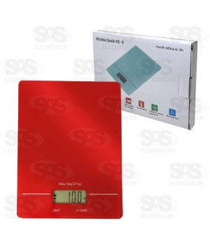 Balança Digital De Vidro Até 5 Quilos Colorida KE-S