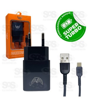Carregador Extra Rápido 5.1A 2 USB Com Cabo Type C AL-7702-TY