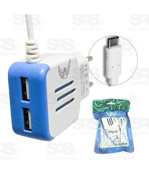 Carregador Type-C 2 USB 3.6A Altomex AL-9013-TY