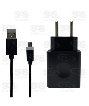 Carregador Turbo Preto 30W Com Cabo Micro USB V8 Altomex 7092 7072