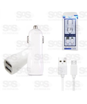 Carregador Veicular 2 Portas USB Com cabo Micro USB (V8) Altomex AL-C38