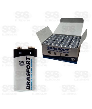 Bateria 9v Pilha de Uso Geral Caixa com 20 unidades Brasfort