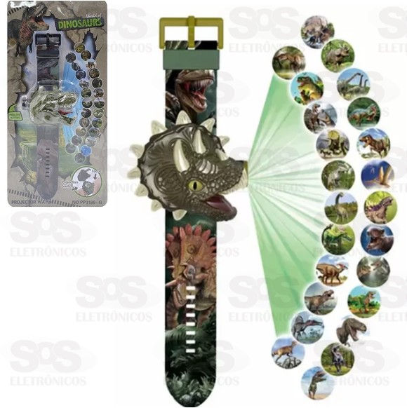 Relógio Infantil Dinossauro 3D Com Projetor de 24 Imagens Toy King TK-AB3567