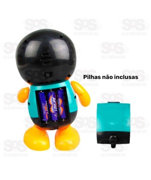 Boneco Pinguim Dançarino Com Luzes Toy King TK-1955