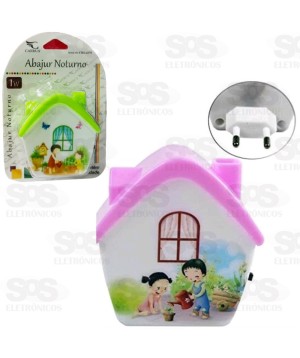 Luz Noturna Casinha Cores 1W Variadas Caerus CRS-4379