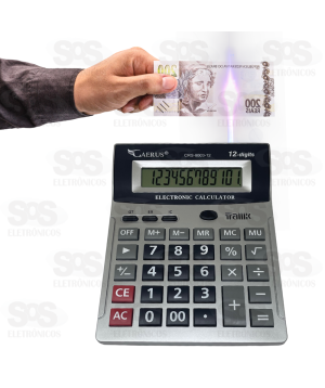 Calculadora 12 Dígitos Com Detector De Nota Falsa Caerus CRS-8003-12