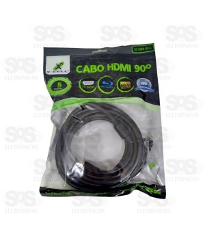 Cabo HDMI 90 graus 5 metros X-cell XC-HDMI-90-C