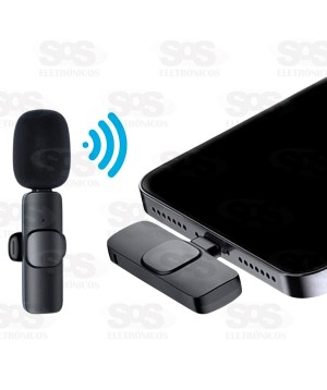 Microfone De Lapela Sem Fio Entrada Lightning Iphone K9