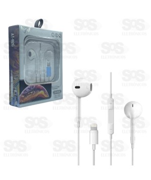 Fone De Ouvido Com Fio E Microfone Para Iphone Lightning AT-82G