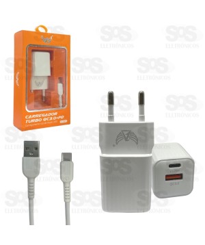 Carregador 20W USB-C E Type-C Cabo Type-C Altomex AL-7708-TY