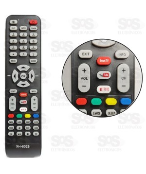 Controle Remoto TCL Smart Netflix Youtube  XH 8026