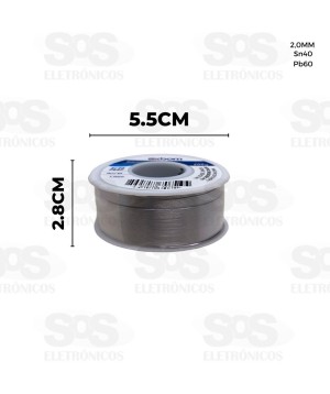 Estanho Para Solda Em Fio Carretel 2,0 mm 150g Exbom EF40-G150M20