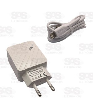 Carregador Rápido 2 USB 3.1A Cabo Iphone Inova CAR-G5181A
