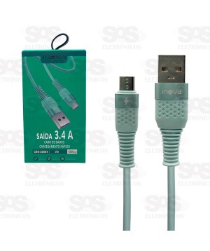 Cabo De Dados Rápido 3.4A Micro V8 1 Metro Inova CBO-20004