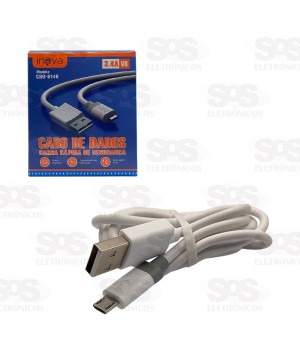 Cabo De Dados Rápido Micro V8 1.2 Metros 3.4A Inova CBO-6148