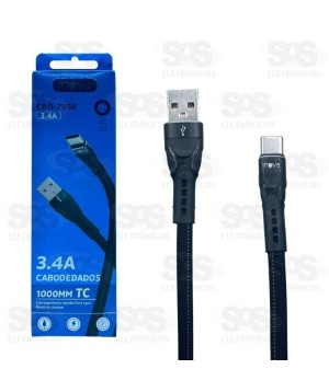 Cabo De Nylon Reforçada Type-C 1 Metro Inova CBO-7556