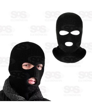 Touca De Frio Ninja Motoqueiro 3 Furos Preta A-2