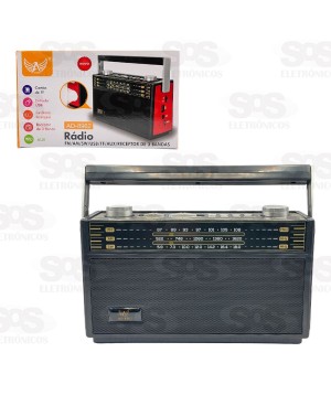 Rádio Retrô Bluetooth AM/FM 5W 3 Bandas Altomex AD-8962