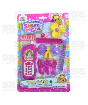 Kit Princesa Cabelo Estiloso 7 Peças Toy King TK-AB5048
