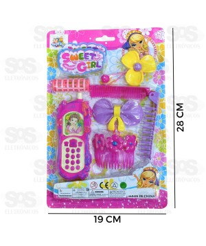 Kit Princesa Cabelo Estiloso 7 Peças Toy King TK-AB5048