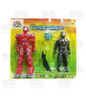 Super Herói cartela Com 2 Bonecos e Acessórios Toy king 4728