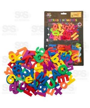 Kit Letras e Números Magnético Grande Toy King TK-AB4436