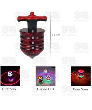 Pião Musical Com Lançador Automático Luz De Led Toy king TK-AB4831