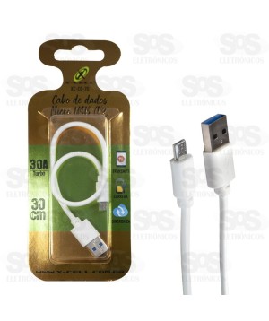 Cabo De Dados Micro USB V8 30 cm 3.0A X-cell XC-CD-70