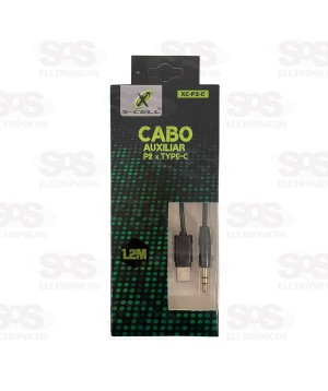 Cabo Auxiliar P2 x Type-C 1.2 Metros X-Cell XC-P2-C