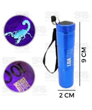 Lanterna de Luz Negra Ultravioleta Detecta Nota Falsa Luatek LT-406