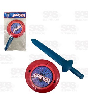 Kit Escudo e Espada Spider Aranha Mini Toys 0465
