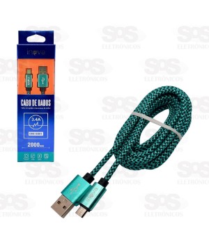 Cabo De Dados Micro USB V8 3.4A 2 Metros Inova CBO-6061
