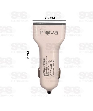 Carregador Veicular 3 USB Fonte 5.1A Unitário Inova G32