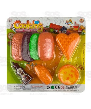 Conjunto Comidinhas CookIng 8 Peças Toy King TK-AB4084