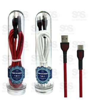 Cabo Type C 2 Metros Tubo Emborrachado Inova CBO-9805