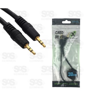 Cabo P2 x P2 Macho 1° Linha 30 cm X-Cell XC-P2-P2-0.3M
