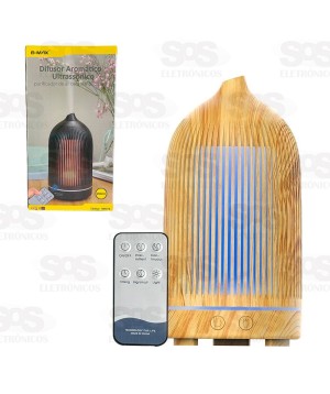 Difusor Umidificador De Ar 200ML Com LED e Controle Remoto B-Max BM074